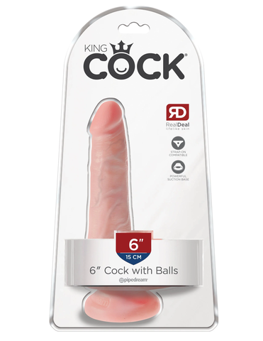 Фаллоимитатор King Cock 6" Cock with Balls - Flesh Pipedream 553121PD