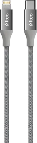 Кабель TTEC AlumiCable USB-C-Lightning 20W PD быстр подзарядка и передача данных, 1,5м, серый космос