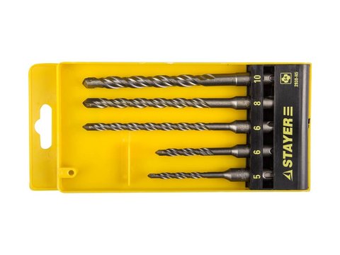 STAYER 5 шт: 5/6x110. 6/8/10х160 мм, набор SDS-plus буров, Professional (2930-H5)