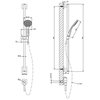 Gessi Rilievo 59242#031 Штанга в комплекте с душевой лейкой, шланг 1,50 м, вывод воды из стены, цвет: хром