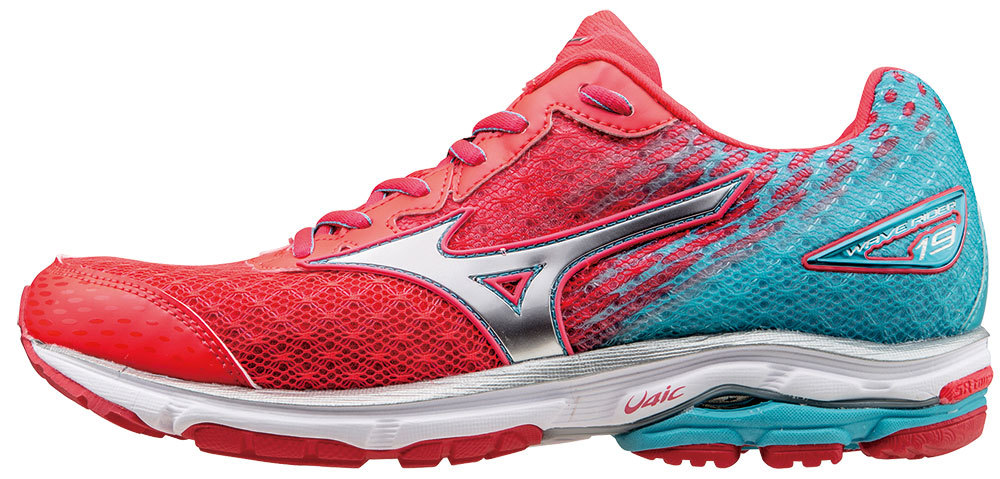 Кроссовки для бега женские Mizuno Wave Rider 19 розовые-голубые - 5