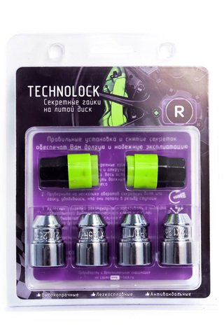 Секретные гайки колеса TECHNOLOCK R М12x1.25x36 ключ=19/21 конус