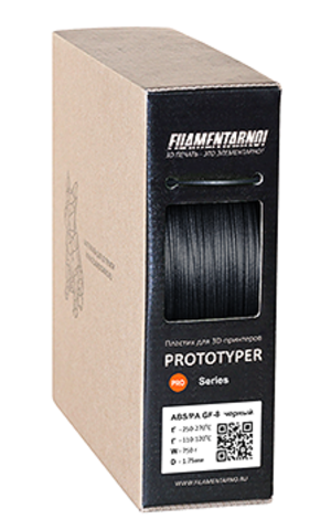 Пластик для 3D-принтера Filamentarno ABS/PA GF-8 чёрный (750 г)