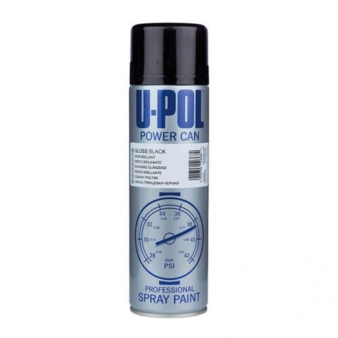 U-POL POWER CAN ЭМАЛЬ черный глянец 500мл