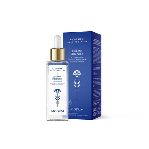 Modum VALOSHKI. BLUE TREASURE Двойная сыворотка с гидролатом василька 30г (В139-106)