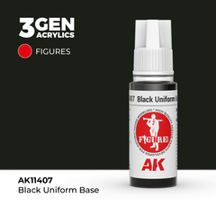 Акриловая краска AK Interactive Black Uniform Base 3GEN Figures, 18мл