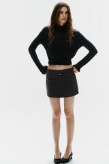 ZARA ЮБКА-ШОРТЫ С РЕМНЕМ, ЧЕРНЫЙ/КОРИЧНЕВЫЙ