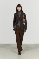 Massimo Dutti Расклешенные брюки из микровельвета, шоколадный