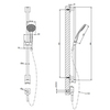 Gessi Rilievo 59242#299 Штанга в комплекте с душевой лейкой, шланг 1,50 м, вывод воды из стены, цвет: nero XL