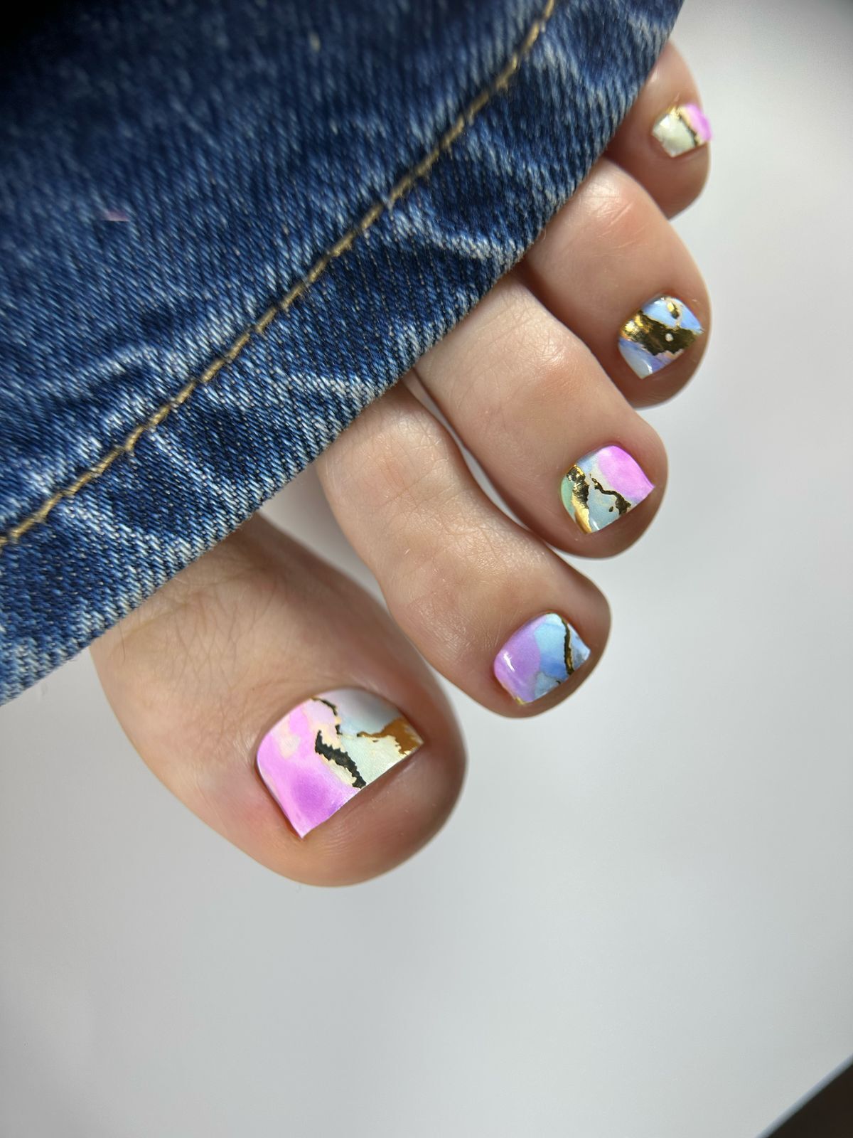 Пленки для педикюра IBDI NAILS 122 MULTICOLOR MARBLE