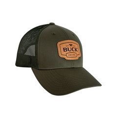 Фото Бейсболка Buck Leather Patch Cap, темно-зеленая