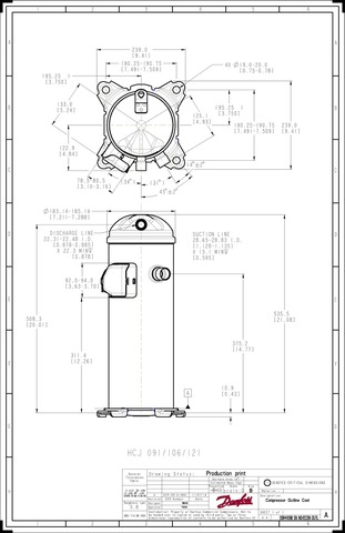 Компрессор спиральный Danfoss HCJ106T4LC6 ( 121L3114 )