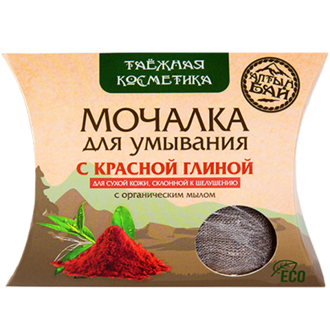 Мочалка для умывания С красной глиной 60 г., Алтын Бай