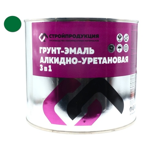 Грунт-эмаль 3 в 1 ЗЕЛЕНЫЙ (банка 2,5 кг, 1.92л)
