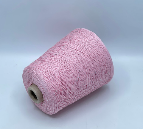 Бобинная пряжа, Cotone Paillettes, 450м, 97% Хлопок, 3% Полиэстер(пайетка), Розовый. 40714