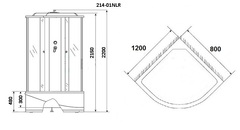 Душевая кабина Niagara Ultra NG-214-01LN (120х80х220) высокий поддон(48см),черный,стекло тонированное