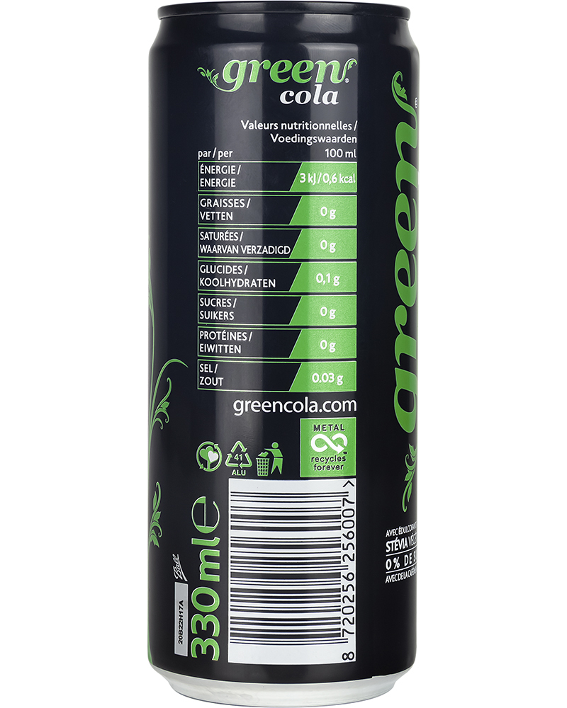 Напиток Green Cola сильногазированный без сахара 0,33 л