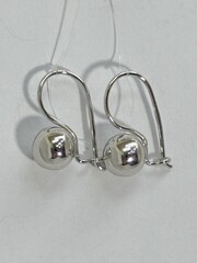 Шары 1,0  (серьги из серебра)