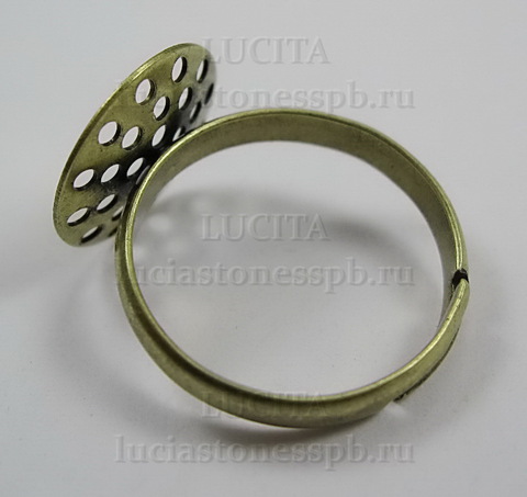 Основа для кольца с ситом 13,5 мм  (цвет - бронза) ()