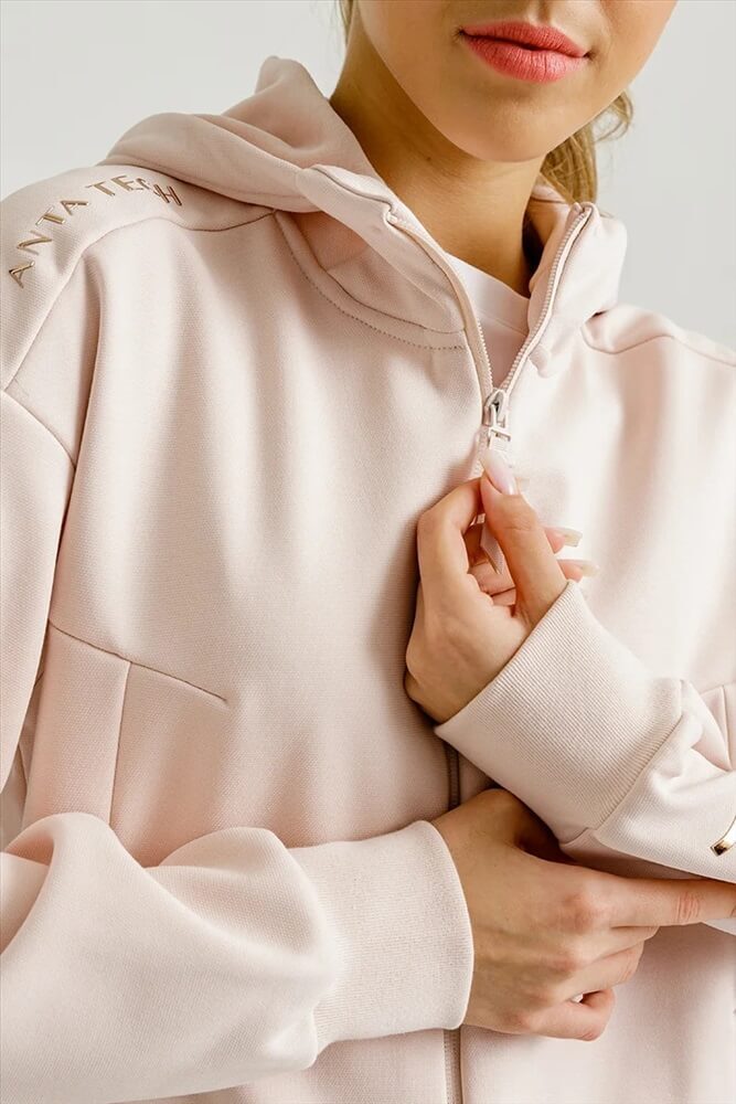 Женская спортивная толстовка Anta Knit Track Top розовая - 3