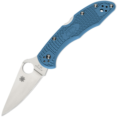 Фото Складной нож Spyderco Delica 4 Flat Ground - 11FPBL, сталь VG-10 Satin Plain, рукоять термопластик FRN, синий