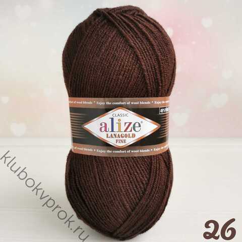 ALIZE LANAGOLD FINE 26, Коричневый