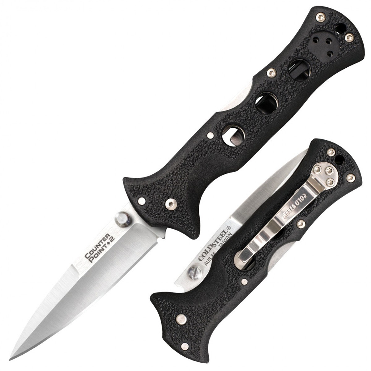 Нож складной Cold Steel Counter Point II, сталь AUS-8A, рукоять grivory, черный