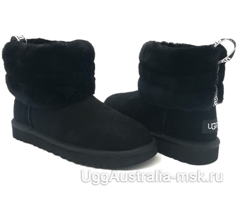 UGG Classic Mini Fluff Quilted Boot Black