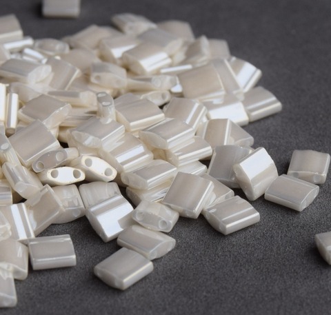 TL-0592 Бисер Миюки тила Античная слоновая кость жемчужный /Miyuki Tila Ceylon antique ivory pearl