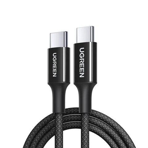 Кабель  UGREEN L502 (35203) 100W USB-C to USB-C PD Fast Charging Braided Cable 5A Max 0.5m - Black
