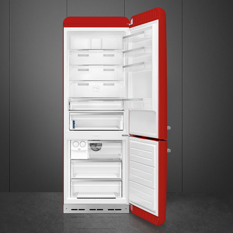 SMEG FAB38RRD5 Отдельностоящий двухдверный холодильник, стиль 50-х годов, 70 см, красный, No-frost, петли справа