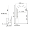 WasserKRAFT Glan 6607 Смеситель для кухни, цвет: чёрный