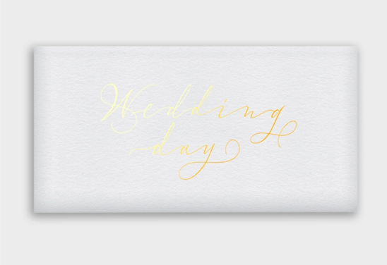 Открытка-конверт, Wedding day/С днем свадьбы, с фольгой, 8*16 см, 5 шт.