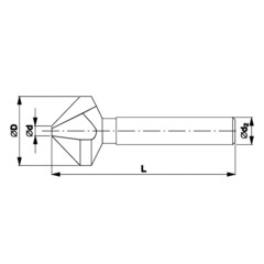 Зенковка-бита 90° 25,0мм HSSE 3z M10(BF) H-Tools 744250EHT