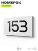 Номер на дверь 153, табличка на дверь для офиса, квартиры, кабинета, аудитории, склада, белая 120х70 мм, Айдентика Технолоджи