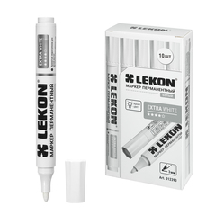 Маркер LEKON EХTRA WHITE перманентный 3мм (1/10ШТ)
