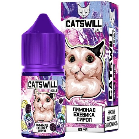 Жидкость CATSWILL Salt 2% STRONG 30 ml - Лимонад Ежевика Сироп