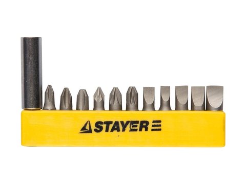 STAYER 12 шт, набор бит с адаптером (2609-H12)