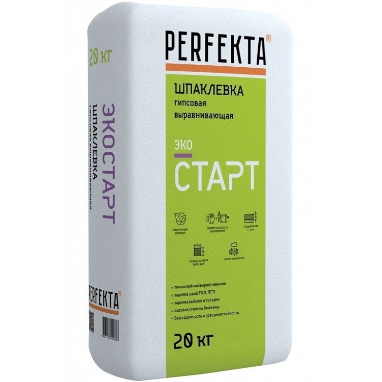 Шпатлевка гипсовая Perfekta Экостарт 20 кг