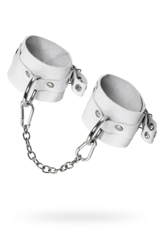 Оковы Pecado BDSM, мягкие с люверсами, натуральная кожа, белые