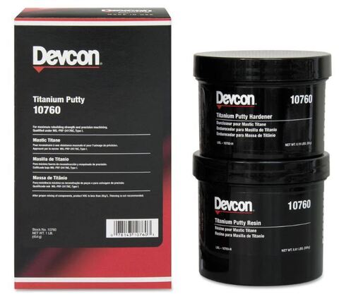 Devcon 10760 Titanium Putty (Девкон 10760) - эпоксидный состав с титановым наполнителем - 454 г