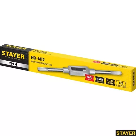 STAYER TH4, для М3-М12, L 200 мм, метчикодержатель, Professional (28035-4)