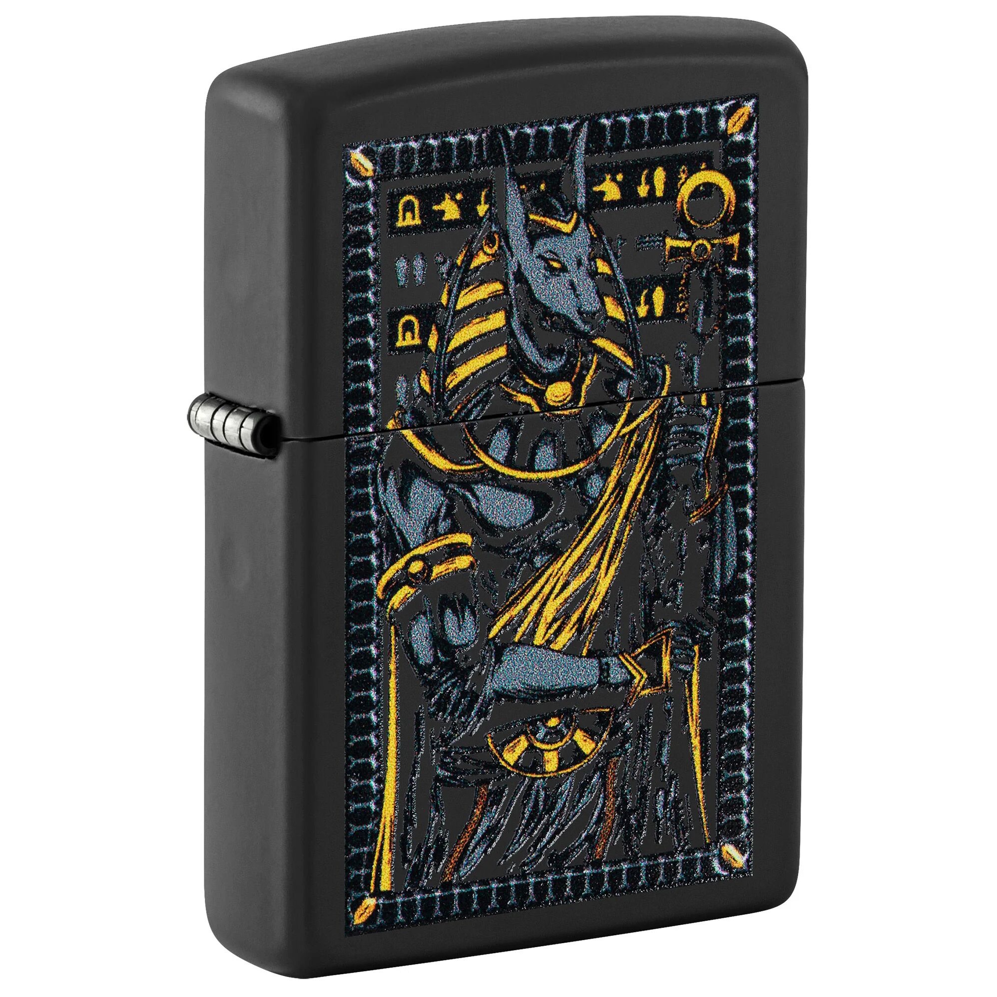 Зажигалка ZIPPO Anubis с покрытием Black Matte, латунь/сталь, черная, 38x13x57 мм