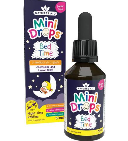 Natures Aid - Mini Drops Bed Time, капли для хорошего сна детям и младенцам от 3 месяцев, 50 мл