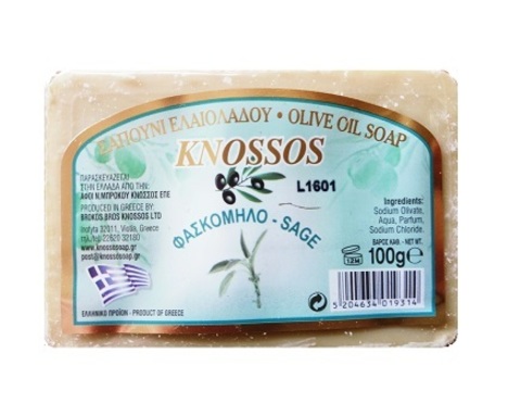 Натуральное оливковое мыло с шалфеем Knossos 100 гр