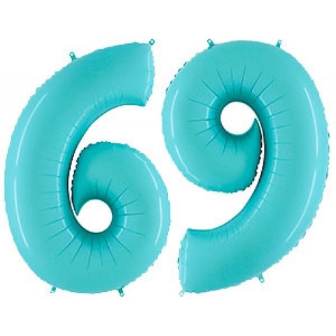 Шар Г 40''/102 см, Цифра Голубой (Blue) 