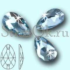 Стразы пришивные стеклянные Drop Light Blue, Капля Лайт Блю светло-голубой