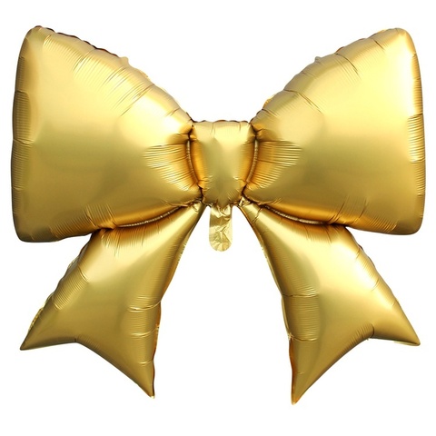 Шар К Фигура, Бант, Сатин, Золотой, 39