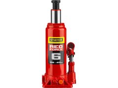 STAYER RED FORCE, 6 т, 216 - 413 мм, бутылочный гидравлический домкрат, Professional (43160-6)