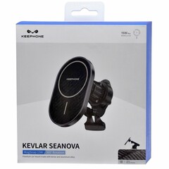 Держатель c беспроводной зарядкой на торпеду/воздуховод Keephone Seanova carbon